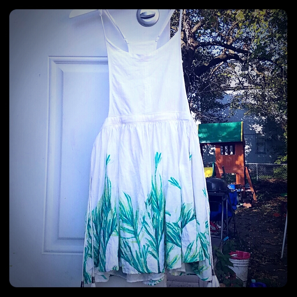 Free people white and green sundress